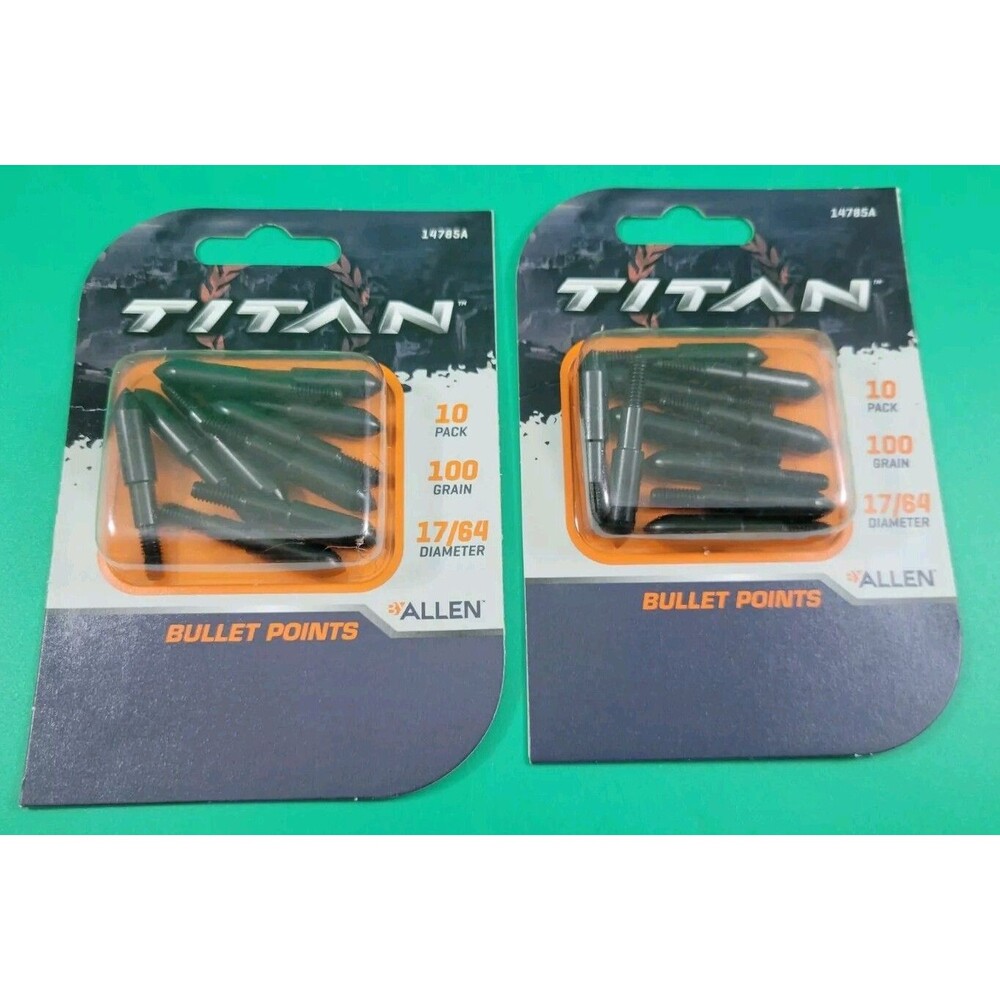 2x 10 Count Pack Allan TITAN Bullet Points 17/64 Diameter